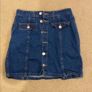 Francesca’s button down jean skirt